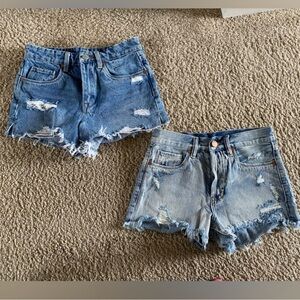 Bundle of 2 BlankNyc Distressed Denim Shorts Size 25
